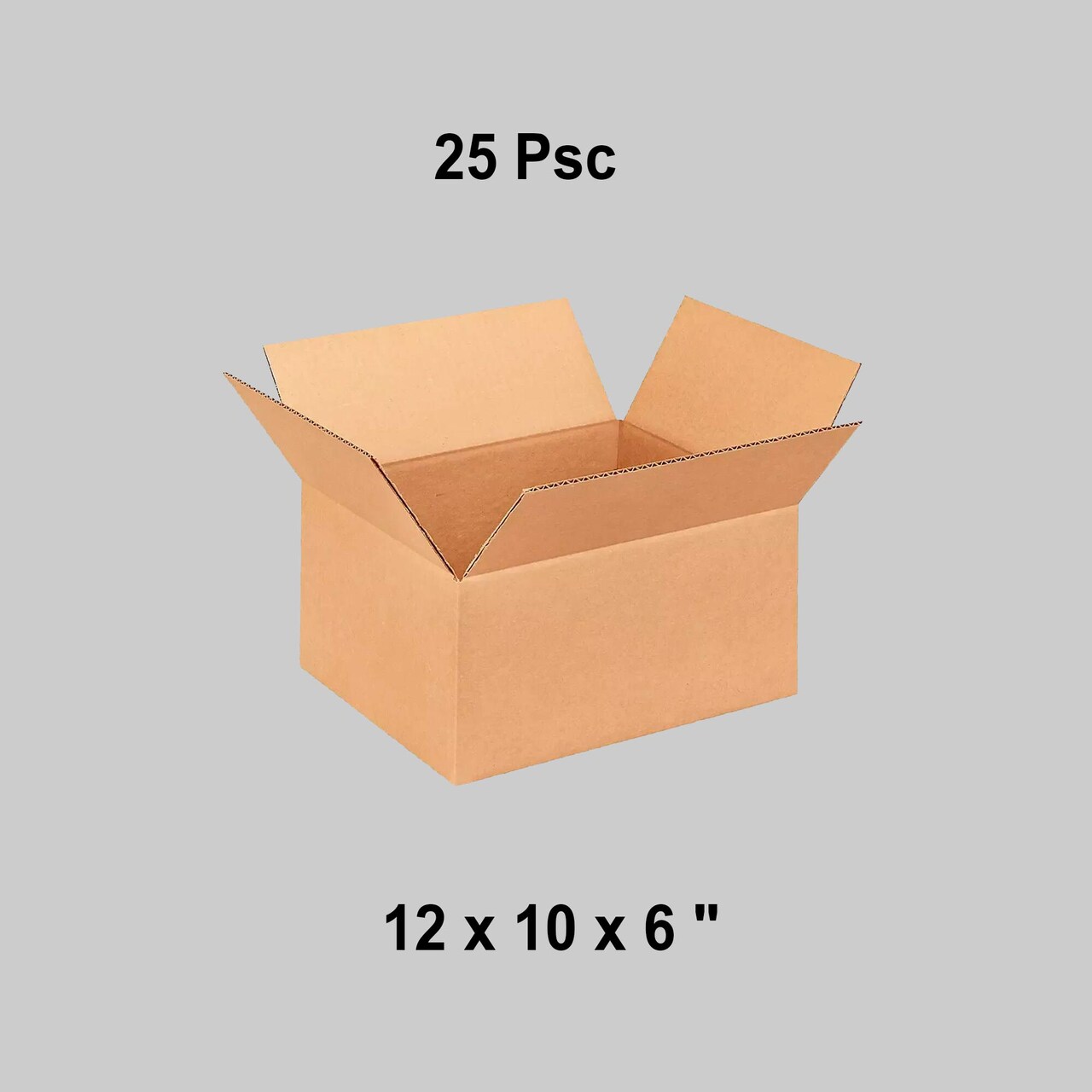 25 pcs Corrugated Boxes for Shipping Storage Durable Kraft C Flute Heavy Duty Packaging 12 x 10 x 6 inch